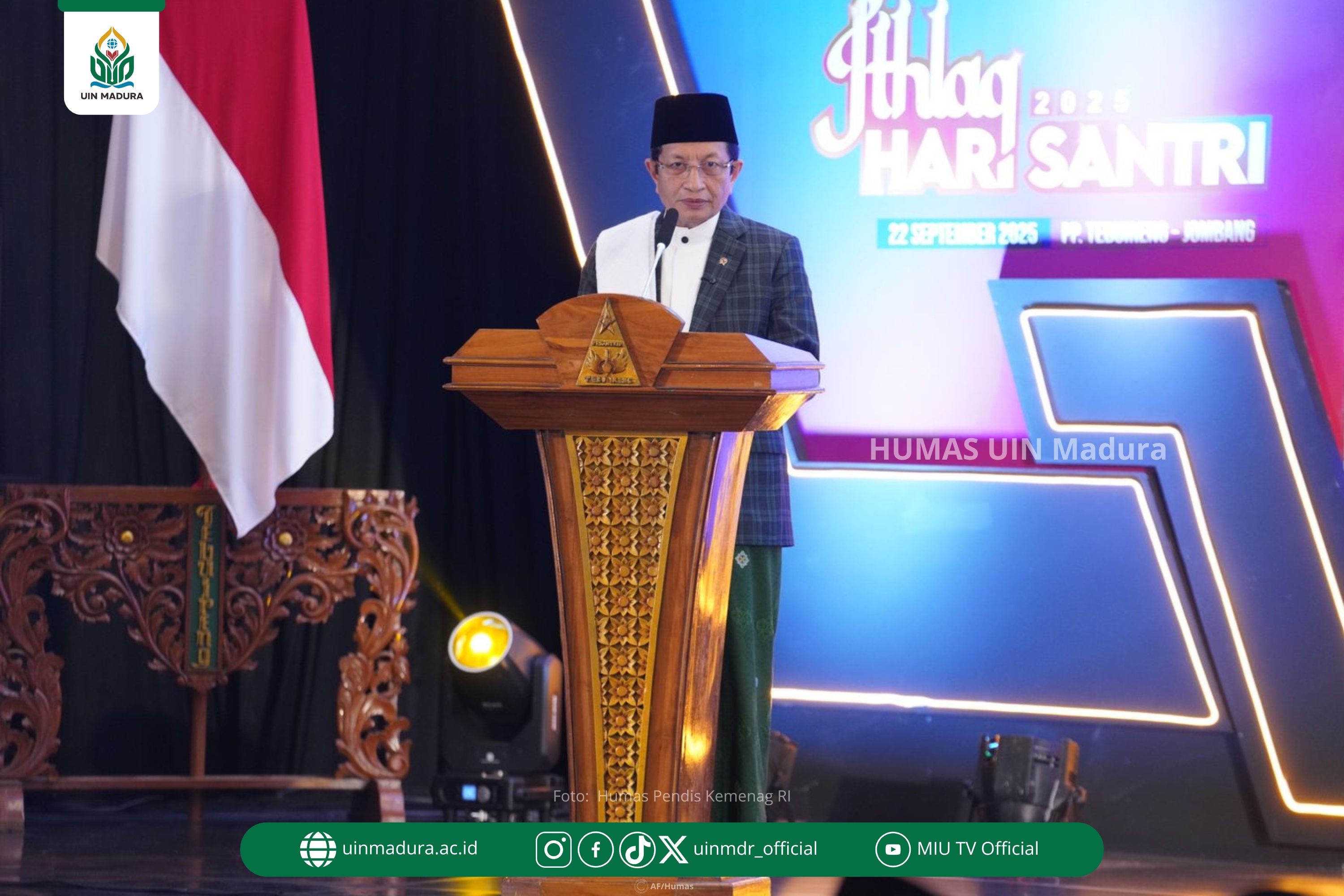 Menag Nasaruddin Sebut Pesantren Jadikan Indonesia Kiblat Peradaban Islam