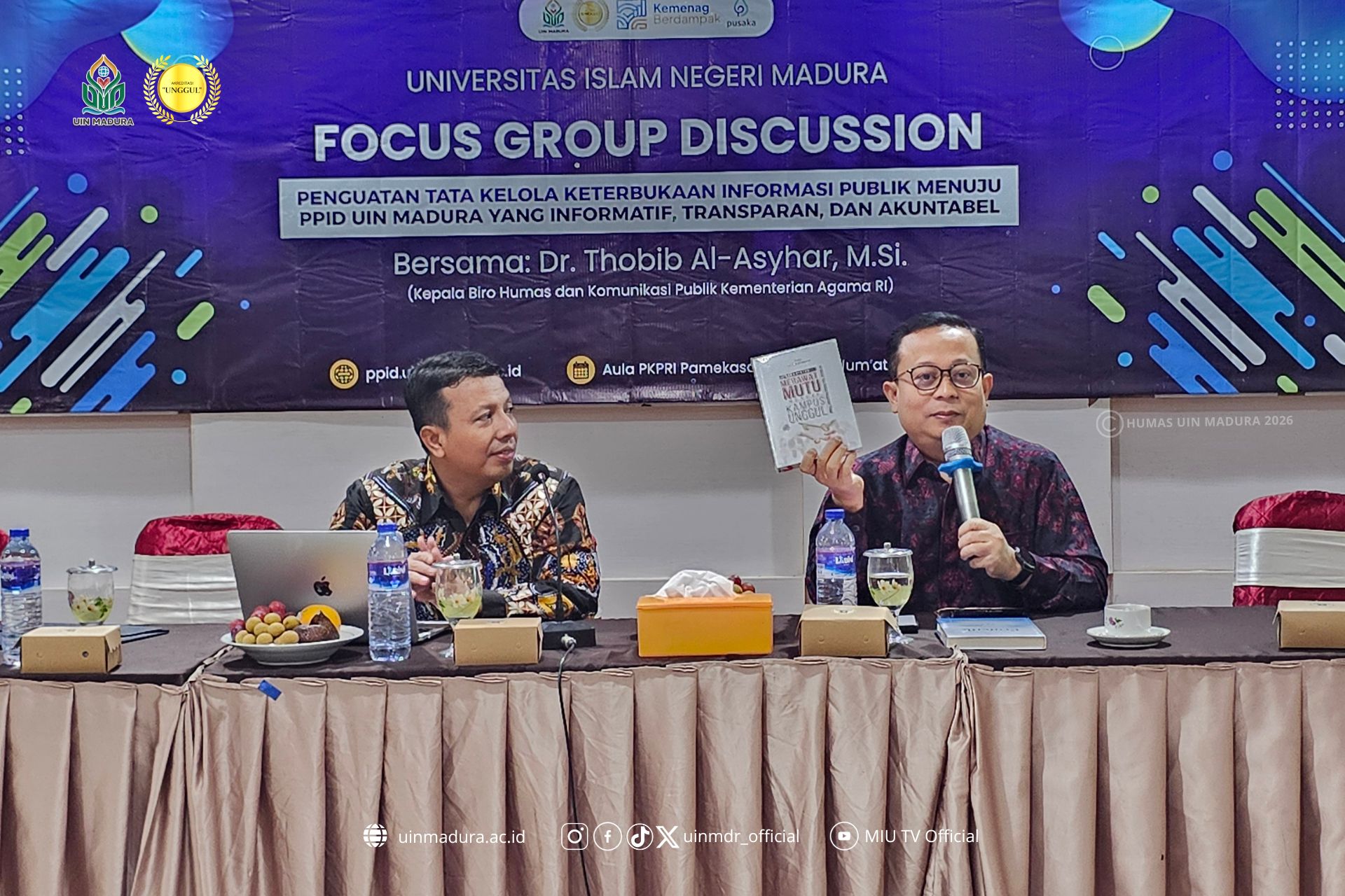 Perkuat Keterbukaan Informasi Publik, UIN Madura Hadirkan Kepala Biro Hubungan Masyarakat dan Komunikasi Publik Kemenag RI