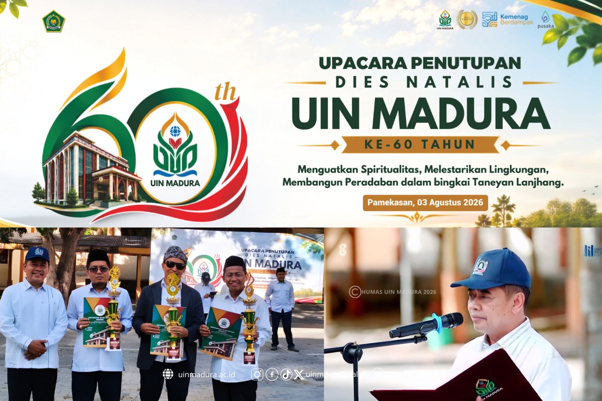 Tutup Rangkaian Dies Natalis ke-60, UIN Madura Teguhkan Komitmen Menjadi Kampus Religius, Kompetitif, dan Kolaboratif
