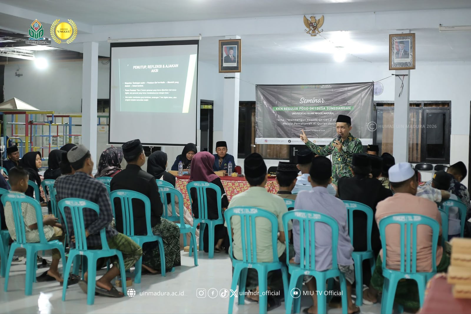 Seminar KKN Reguler UIN Madura Posko 04 Desa Sumedangan, Ajak Gen Z Bijak Bermedia Sosial Berlandaskan Al-Qur’an dan Hadis