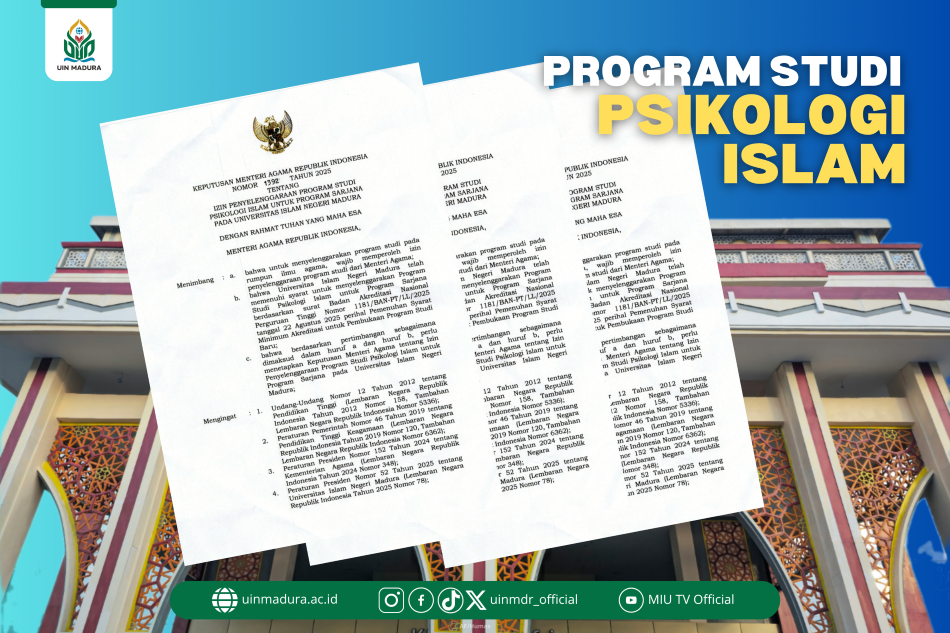 UIN Madura Resmi Buka Program Studi Psikologi Islam, Jawab Kebutuhan Akademik dan Sosial Masyarakat Madura
