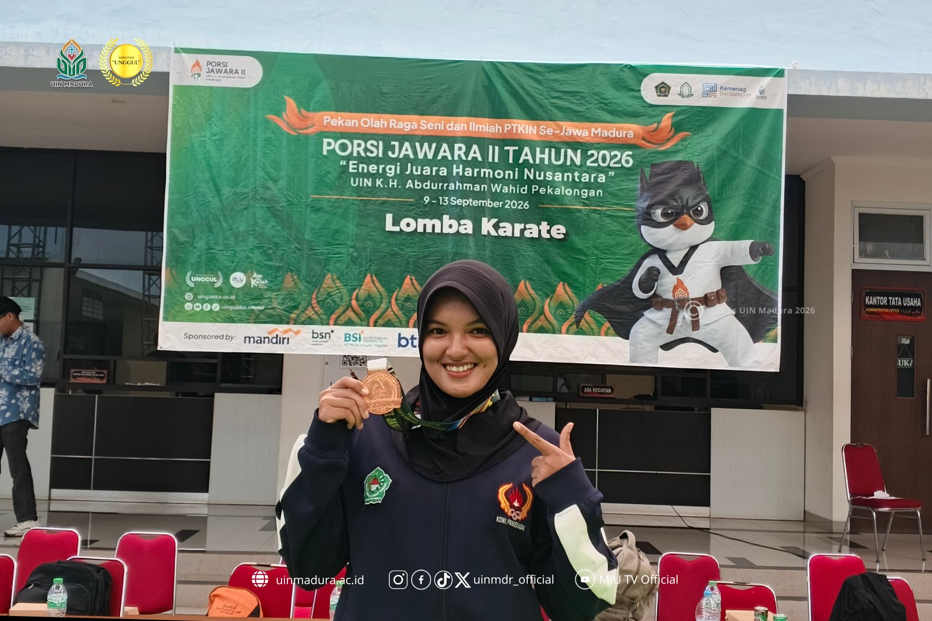 Laskar Sakera Kembali Tambah Medali, Imey Putri Syahbani Raih Perunggu Karate PORSI JAWARA II