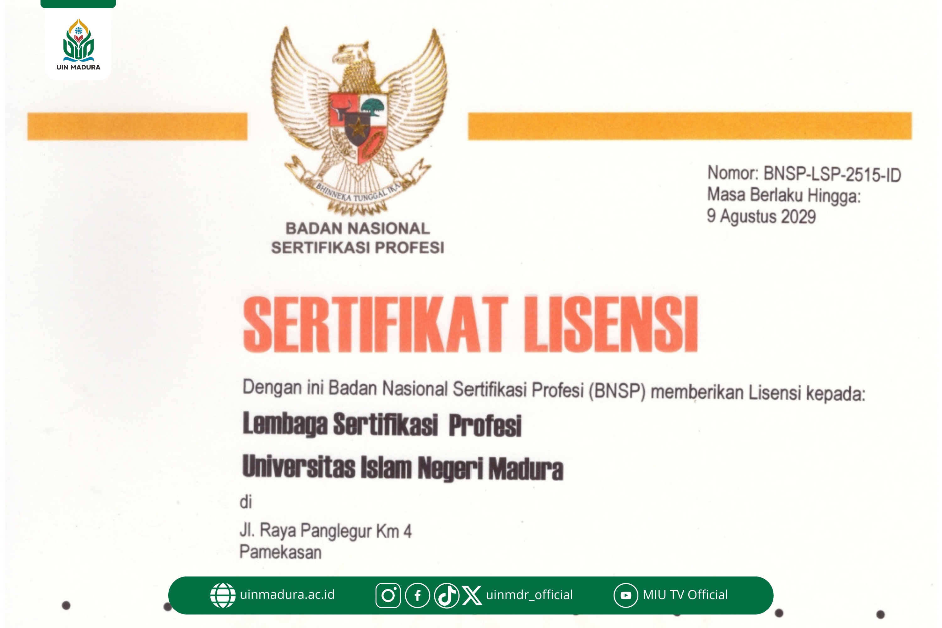 LSP IAIN Madura Resmi Beralih Status LSP UIN Madura, Siap Perkuat Daya Saing Lulusan di Dunia Kerja