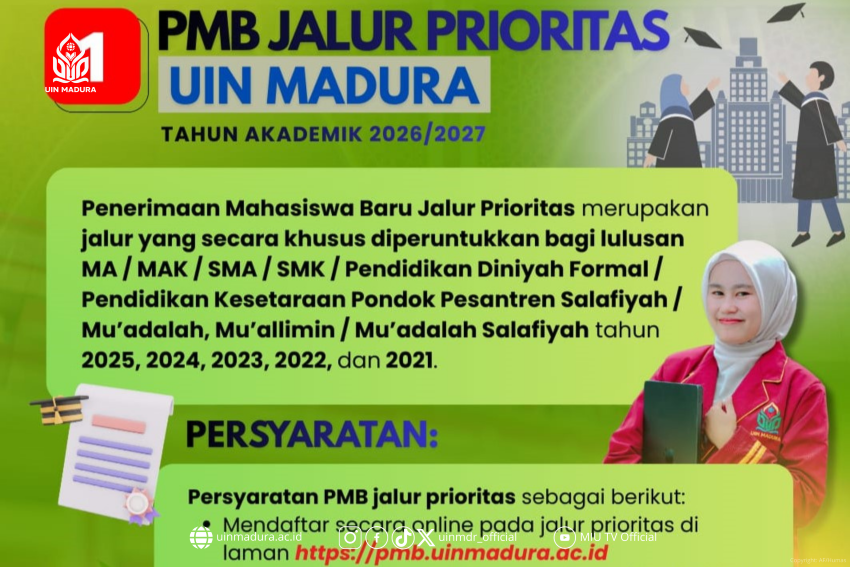 UIN Madura Buka Jalur Prioritas PMB 2026, Peluang Awal bagi Calon Mahasiswa